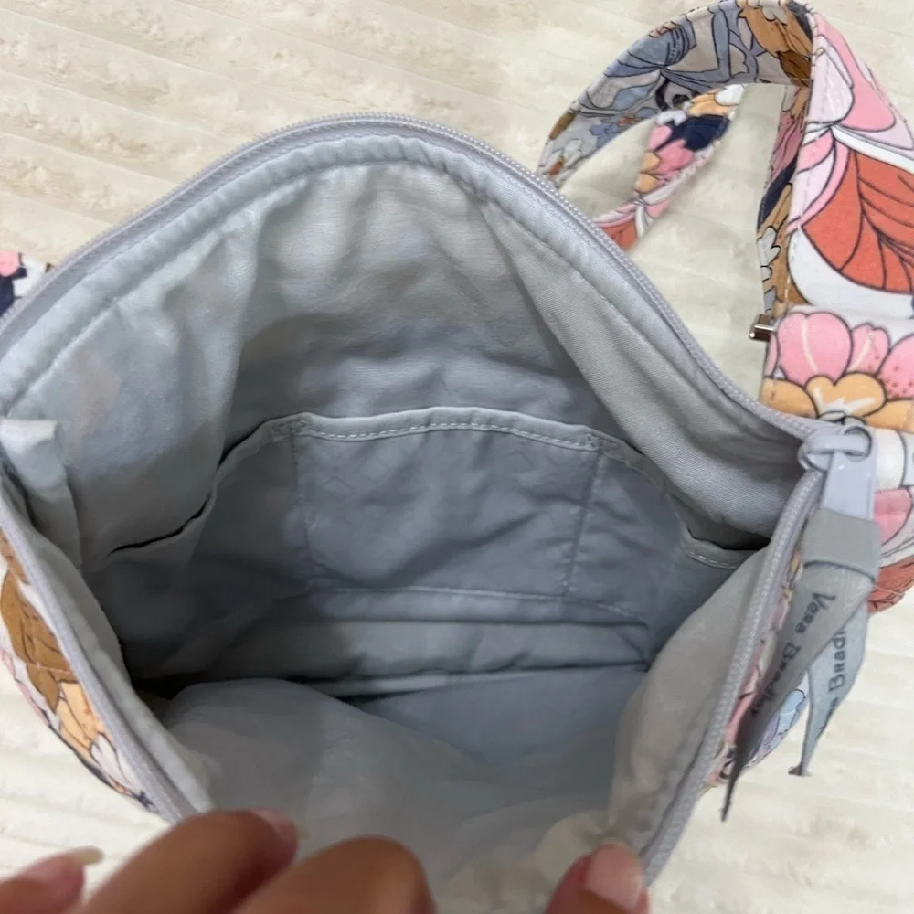 Vera Bradley Hipster Crossbody/Shoulder Bag Floral Print Color Blue,Pink, Gray